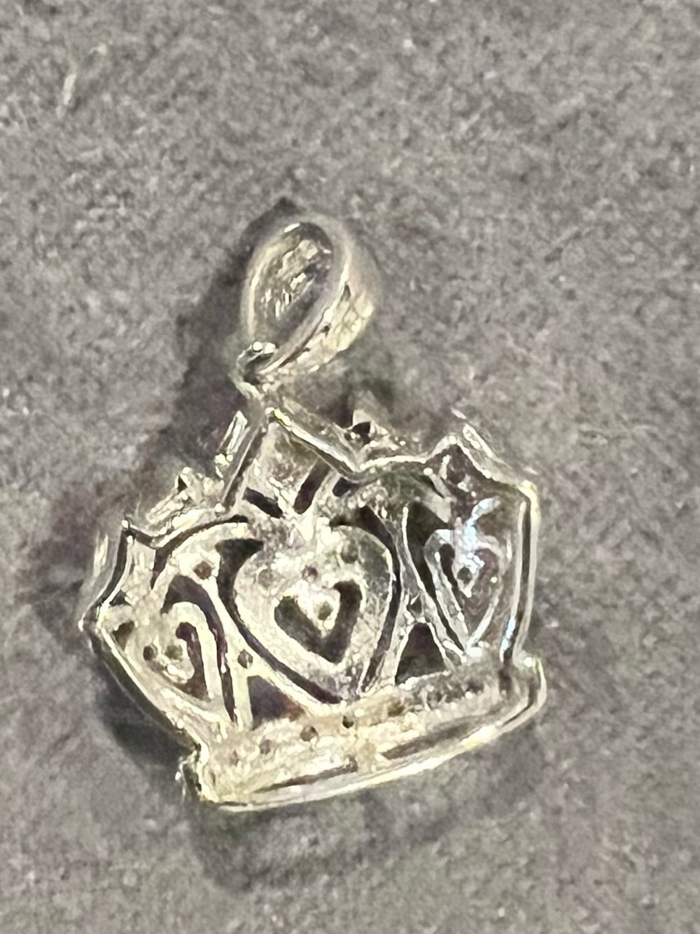 Small Crown Charm with Rhinestones - Picture 3 of 3
